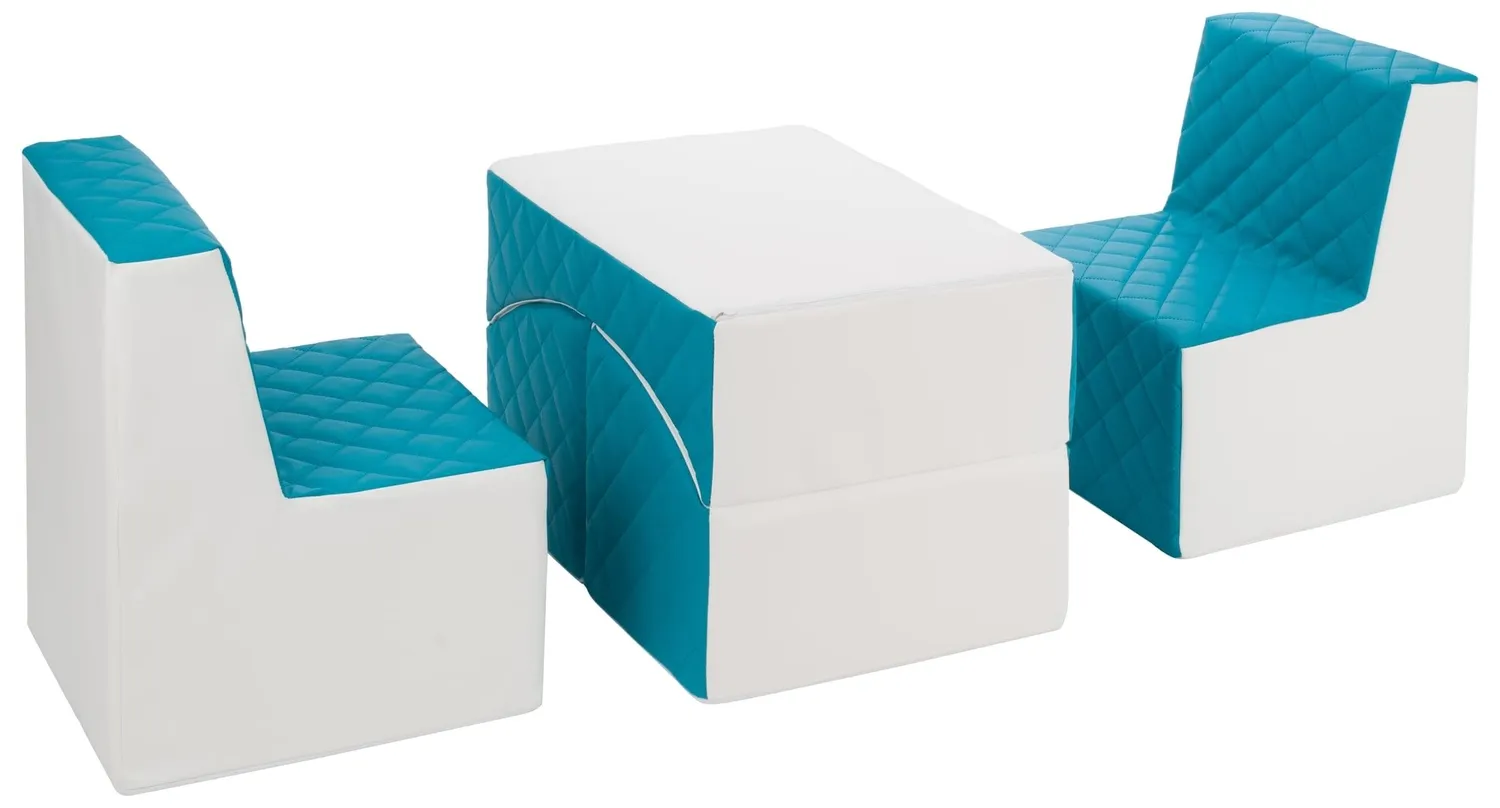 Velinda Repos 2 fauteuils + pouf enfant blanc violet