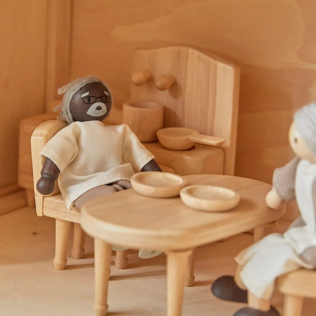 PlanToys Grand-père Figurine maison de poupée peau foncée