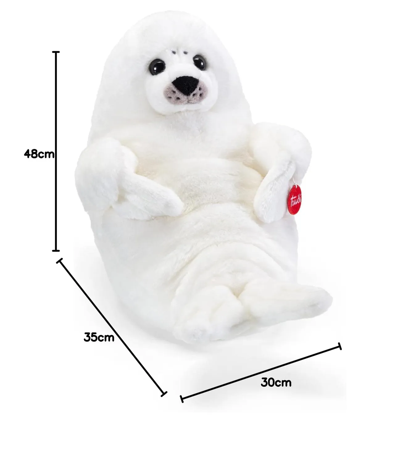 Trudi Phoque 16566 peluche XL 48 cm blanche douce