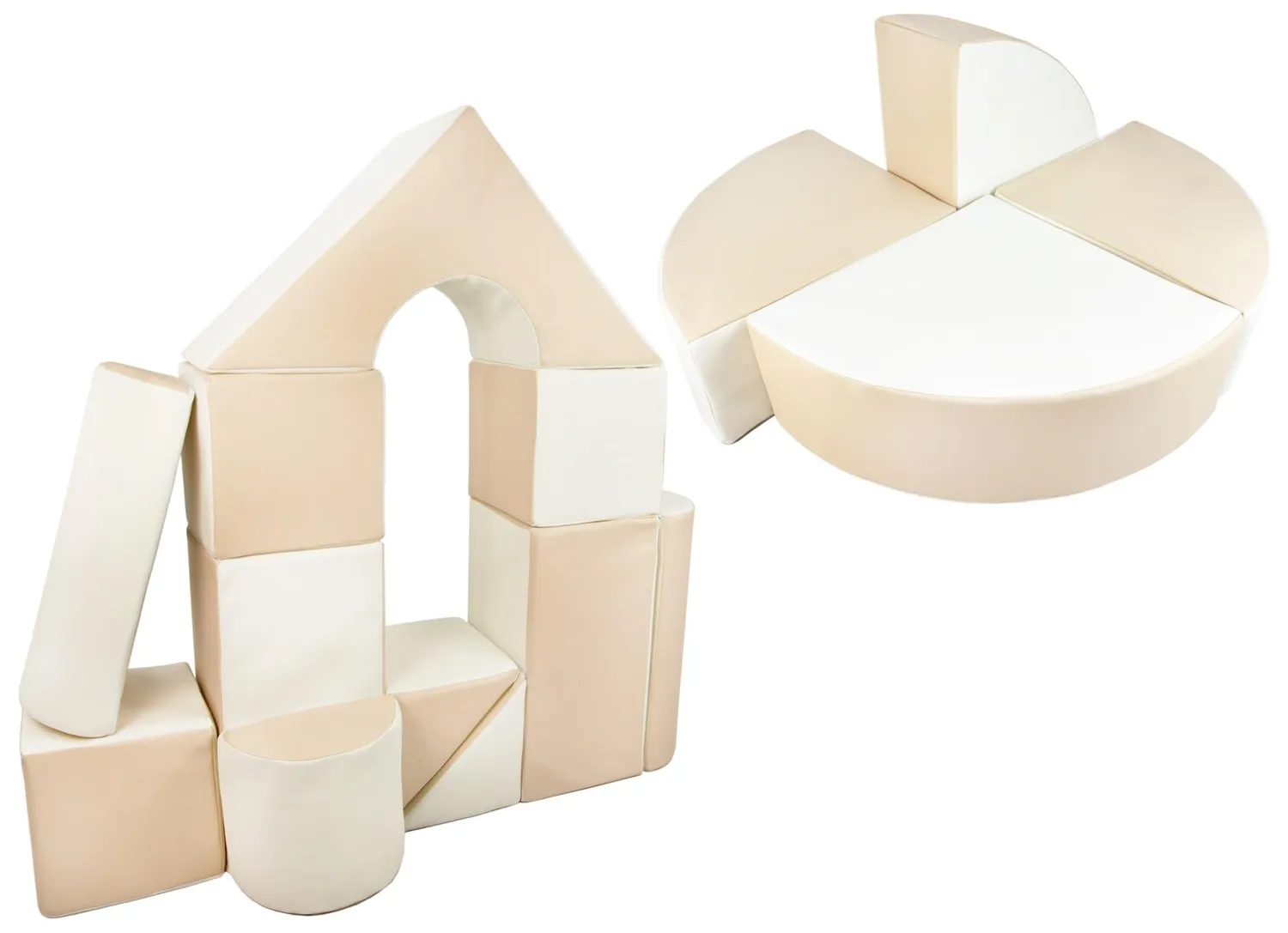 Velinda Blocs Soft Play 15 modules blanc rose pastel