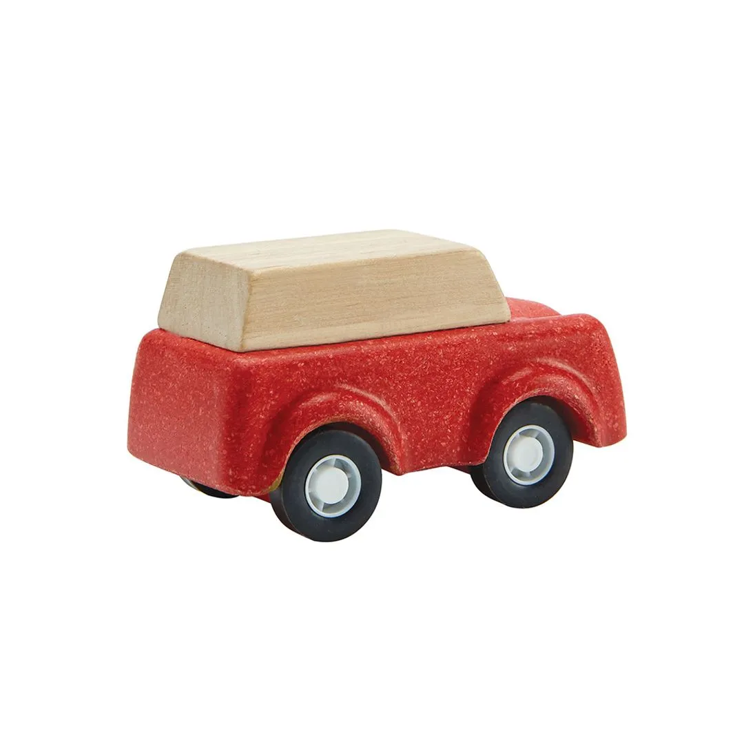 PlanToys Red SUV voiture rouge bois