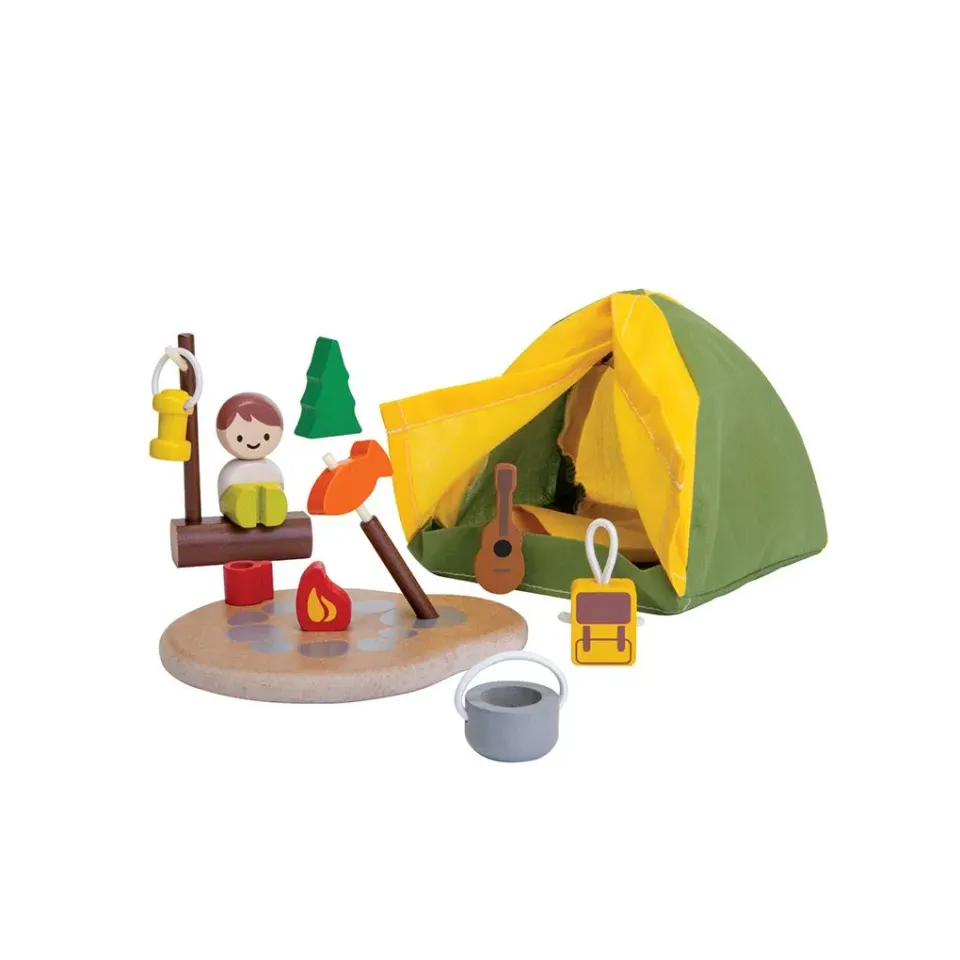 PlanToys Camping Set jouet camping bois 15 pièces
