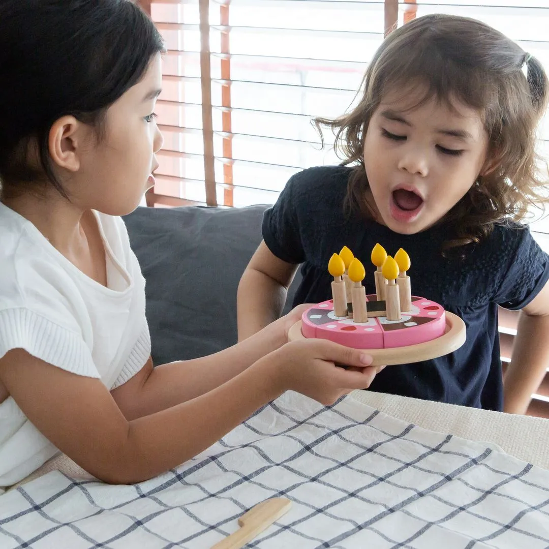 PlanToys Birthday Cake Set gâteau bois 2 ans 6 parts