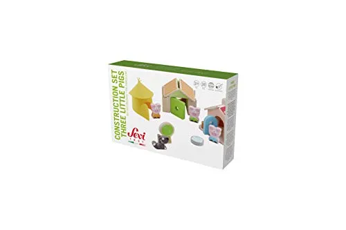 Trudi Sevi 83062 jeu construction bois 36 pièces cochons