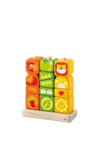 Sevi 82667 jeu à empiler animaux couleurs bois