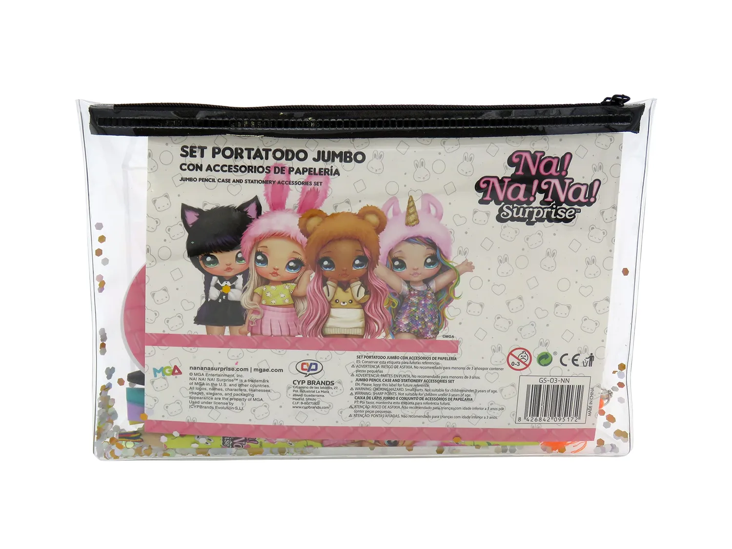 Na! Na! Na! Surprise set papeterie trousse jumbo paillettes 8 pièces