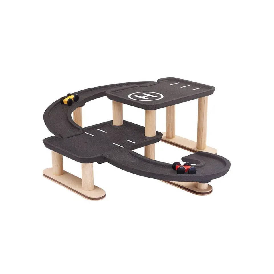 PlanToys Race N Play garage parking rampe craie
