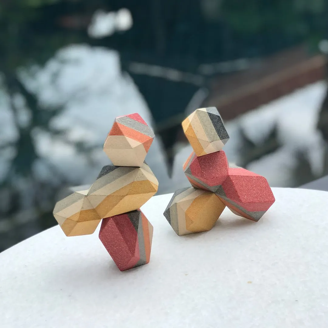 PlanToys Geo Stacking Rock pierres à empiler bois 6 pièces