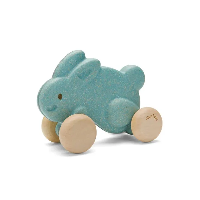 PlanToys Push Along Bunny jouet à pousser bleu