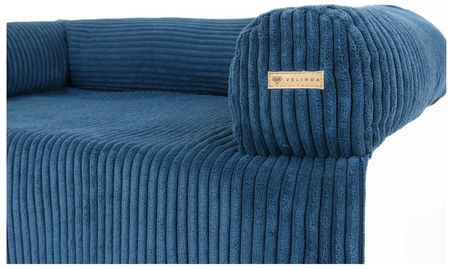 Velinda lit pour chien canapé bleu marine velours côtelé