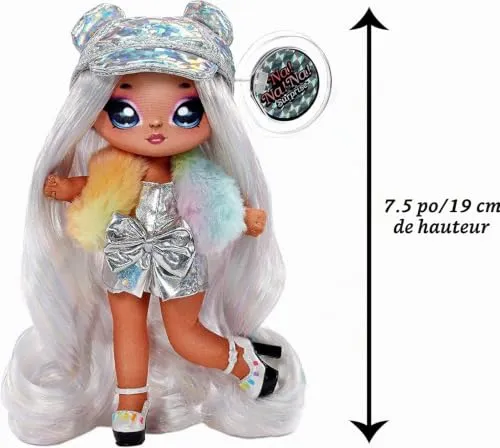 Na! Na! Na! Surprise Glam Ari Prism poupée 2-en-1 sac argenté