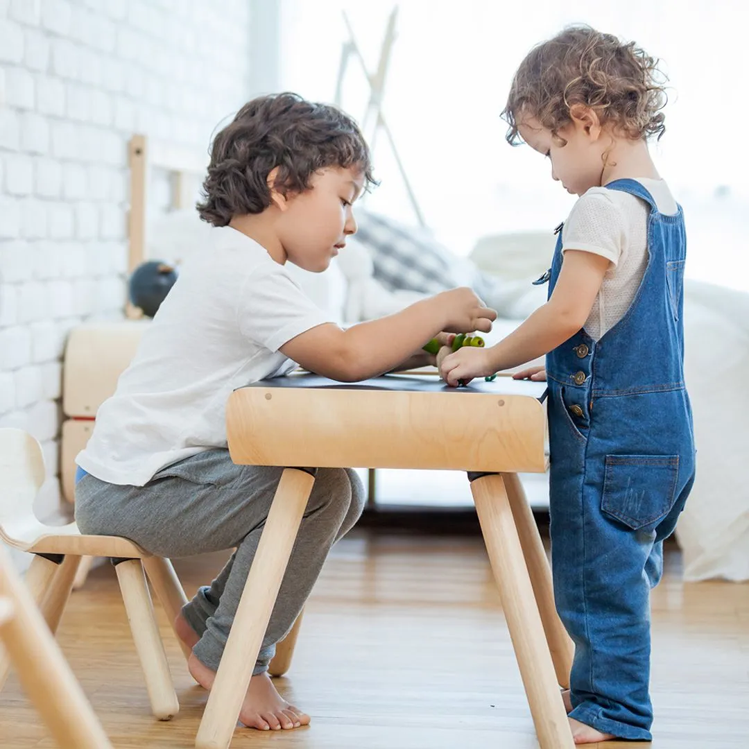 PlanToys Table Chair table chaise enfant noir ardoise