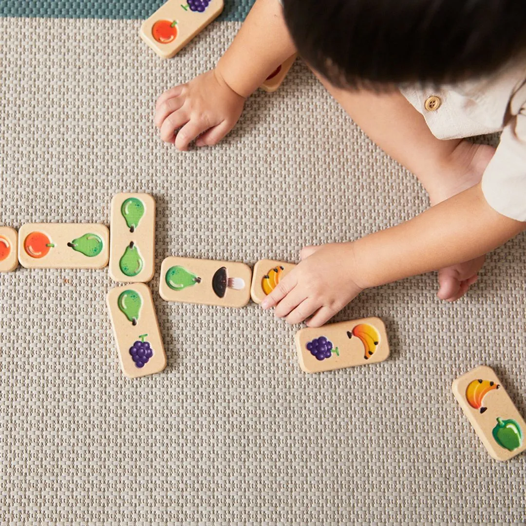 PlanToys Fruit Veggie Domino jeu dominos bois 28 pièces