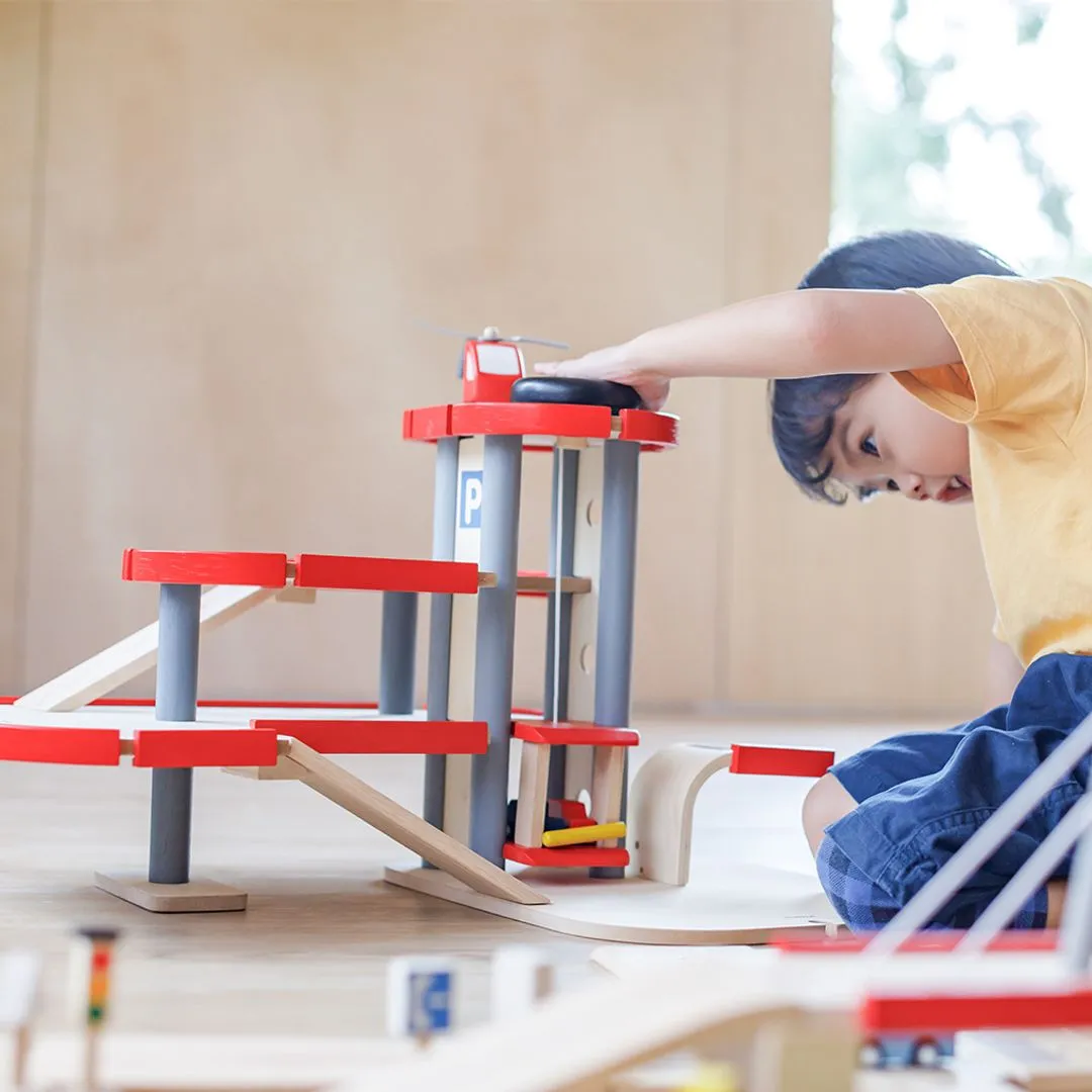 PlanToys Parking Garage garage bois 3 étages dès 3 ans