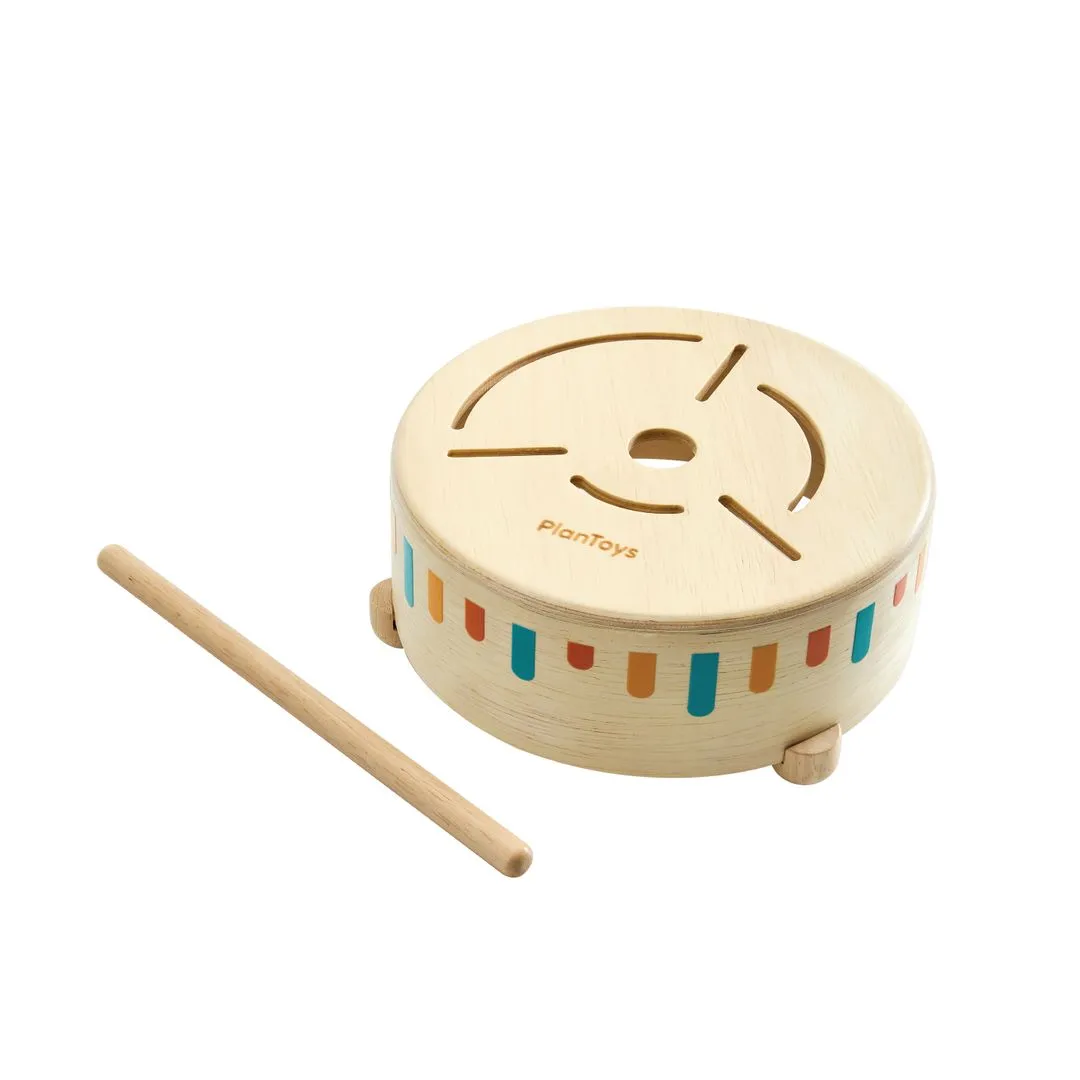 PlanToys Wooden Sensory Drum tambour bébé bois