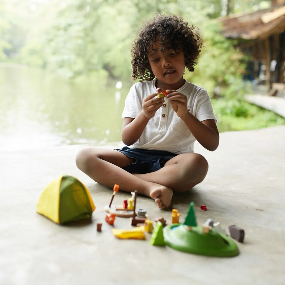 PlanToys Camping Set jouet camping bois 15 pièces