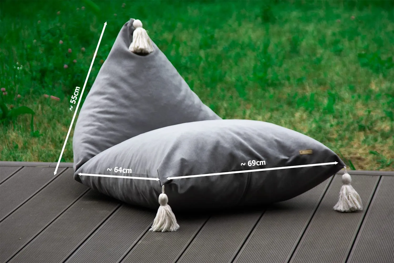 Velinda Pouf fauteuil enfant gris coussin siège lavable