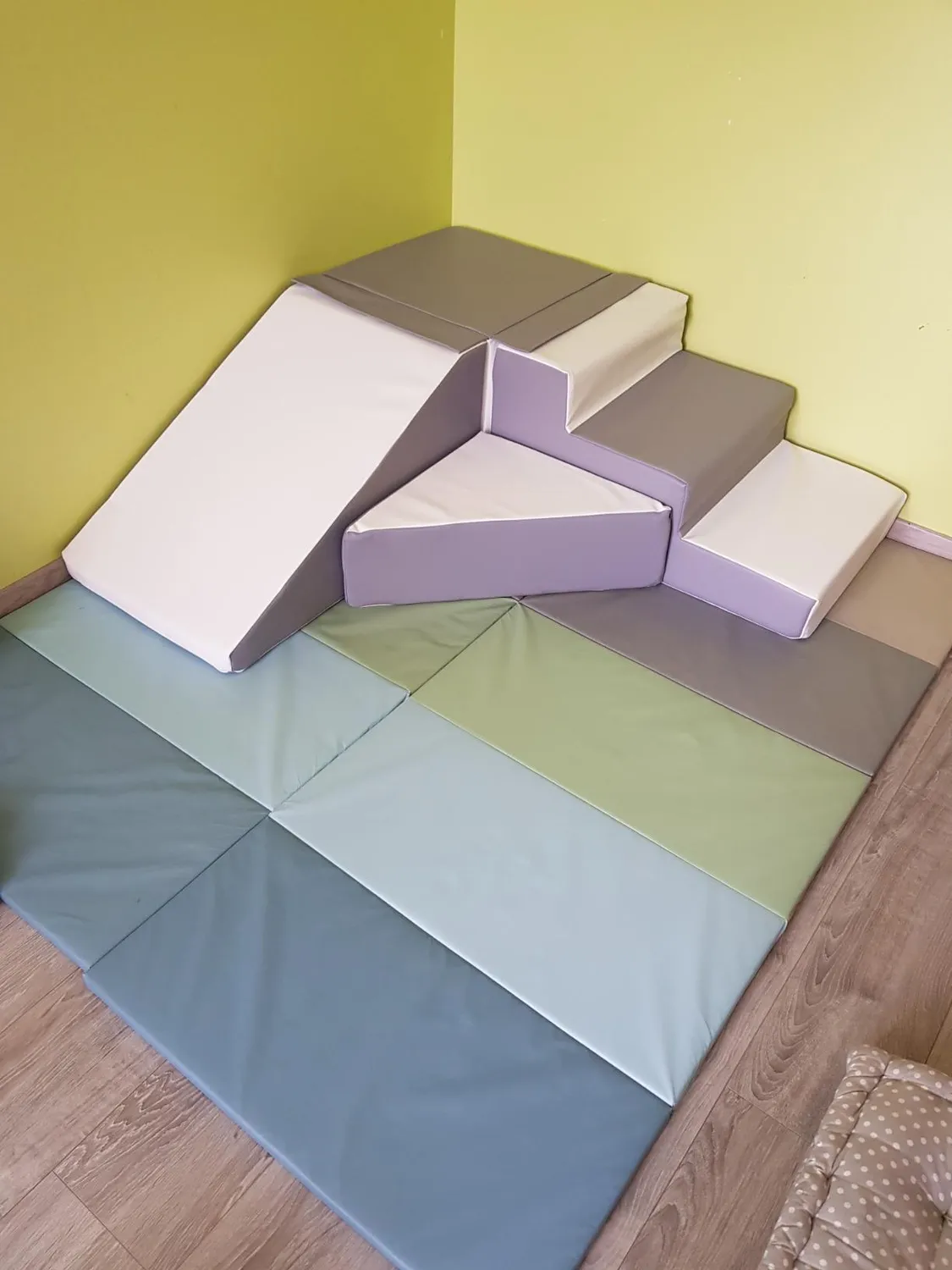 Velinda Set 4 blocs mousse Blanc-Rose Clair-Gris