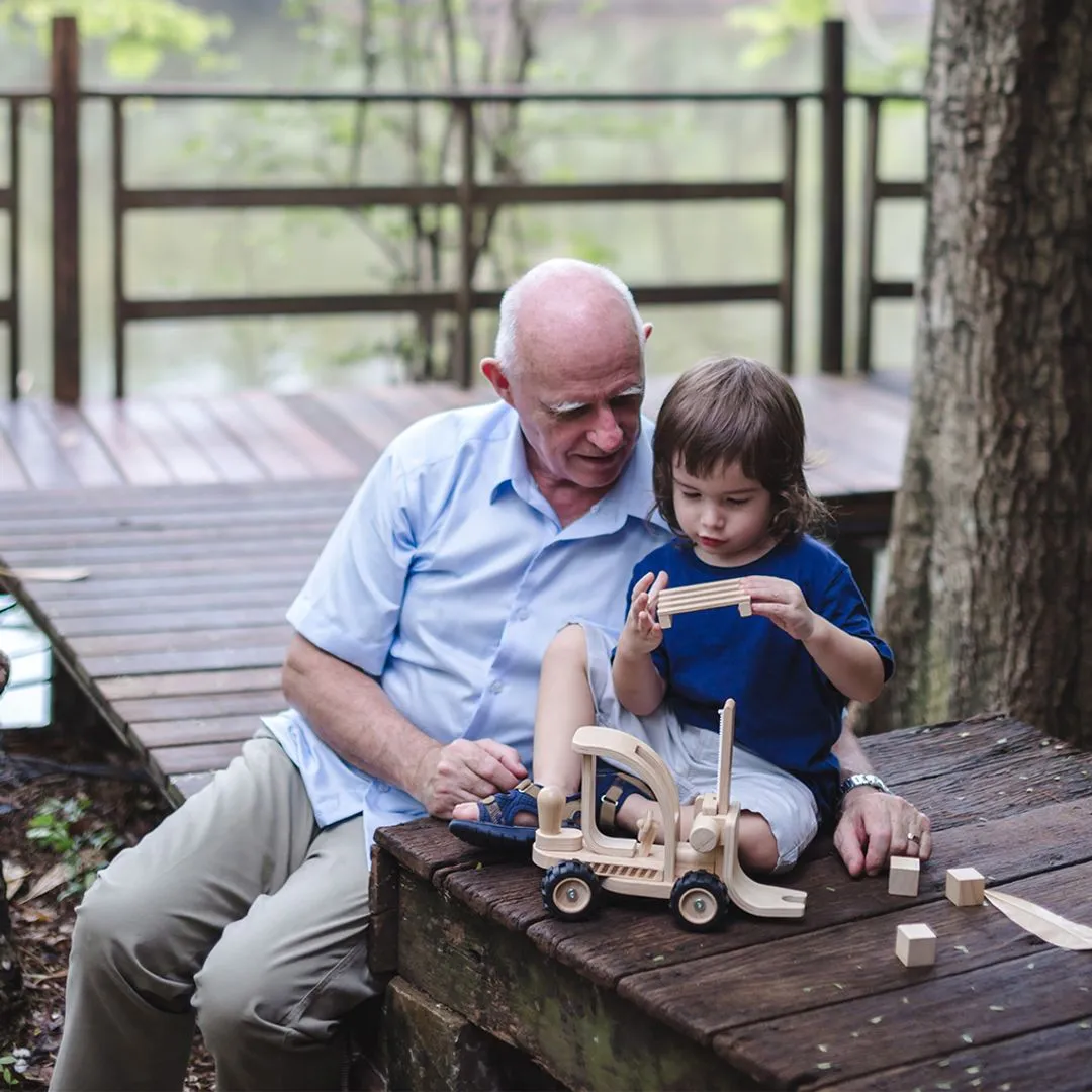 PlanToys Forklift chariot élévateur bois dès 3 ans