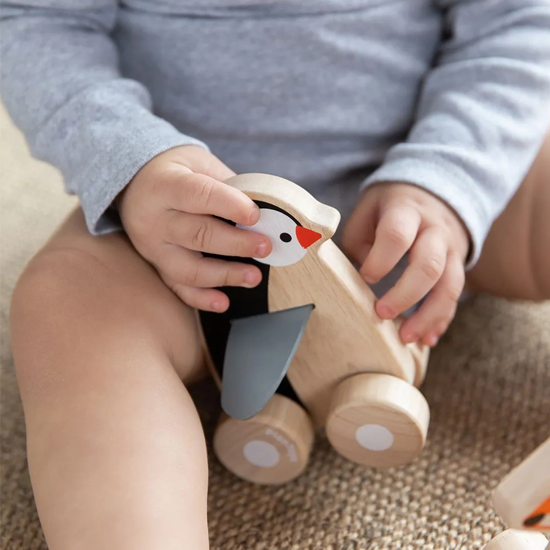 PlanToys Penguin Wheelie pingouin à pousser dès 12 mois