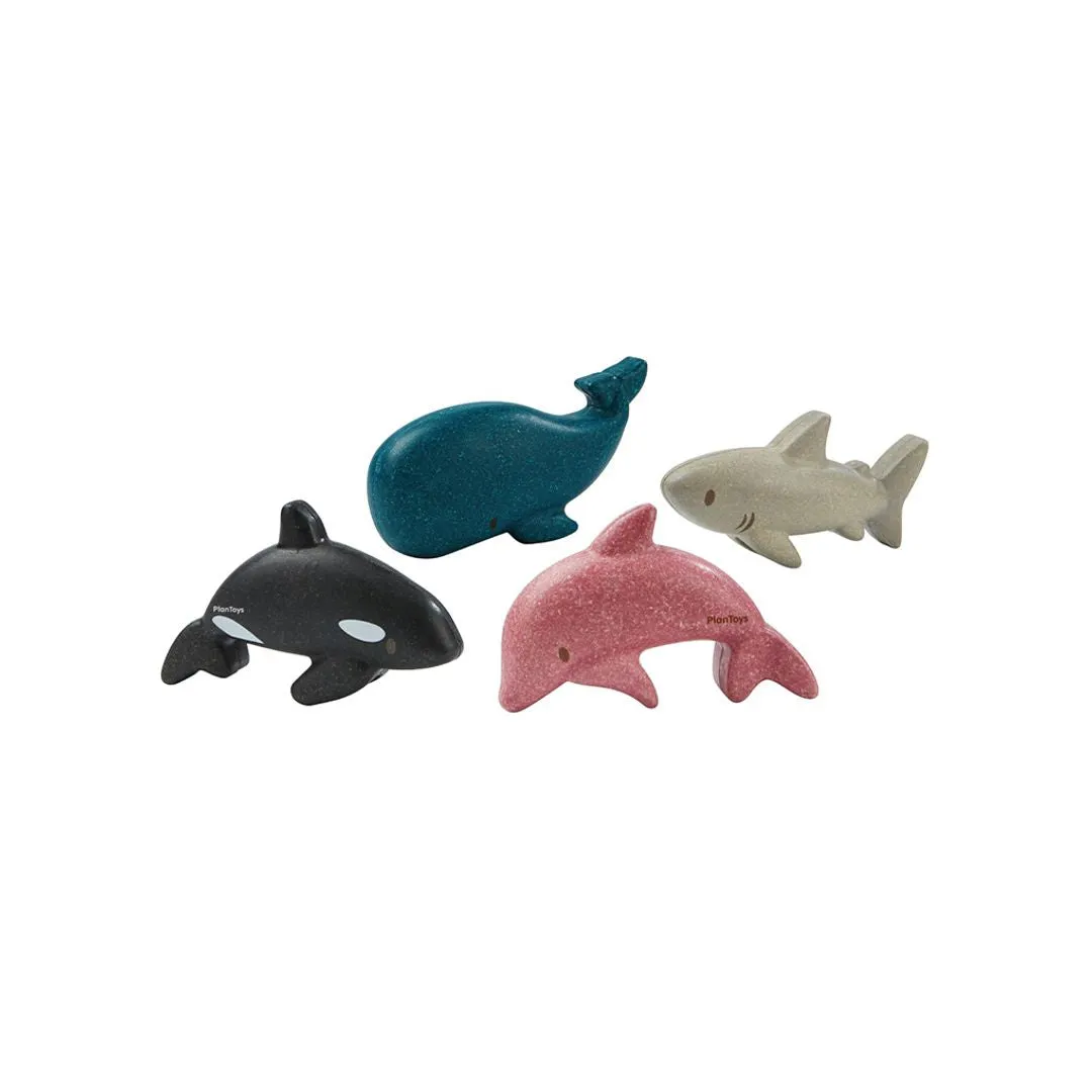 PlanToys Sea Life Set figurines marines bois 4 pièces