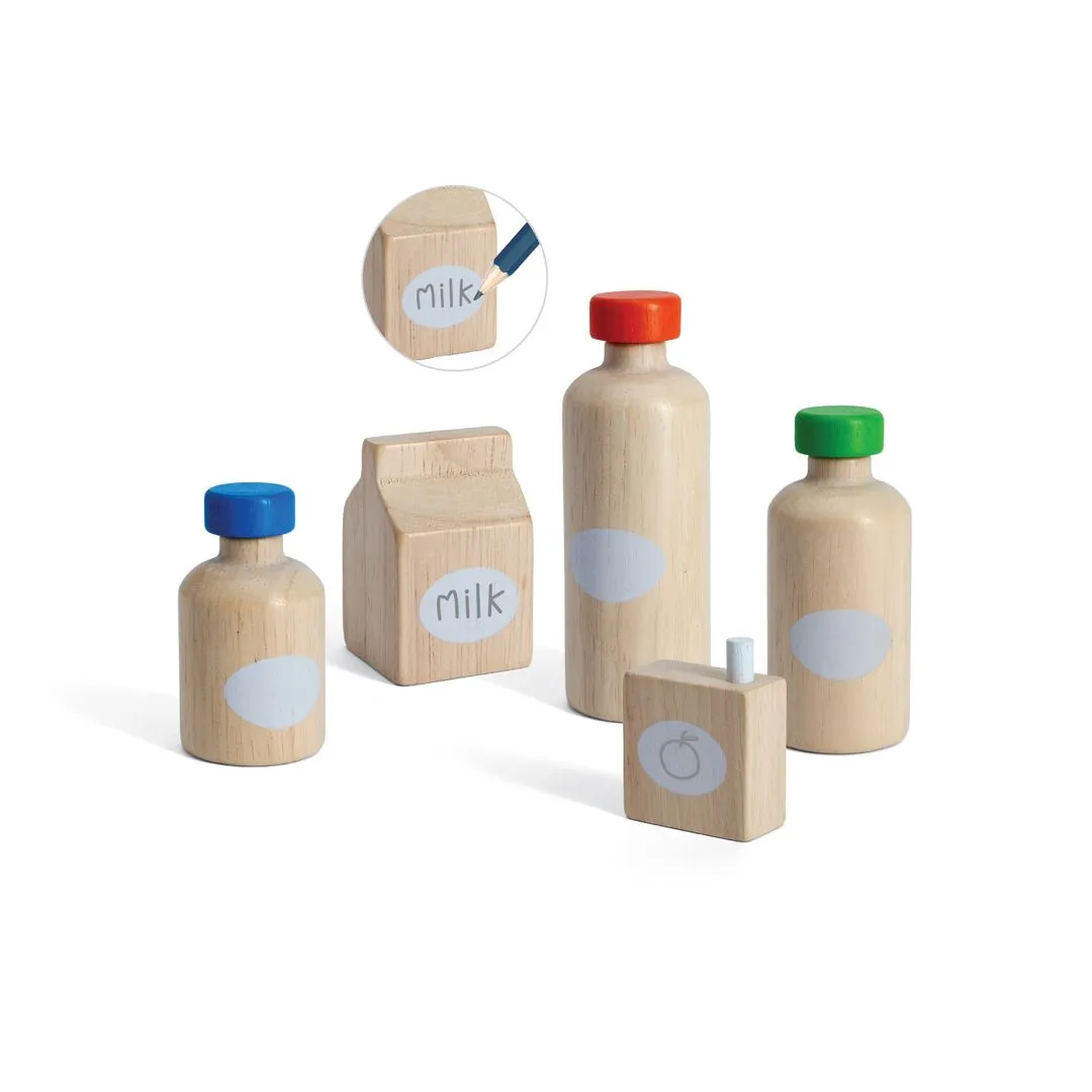 PlanToys Beverage Set dinette boissons en bois dès 2 ans