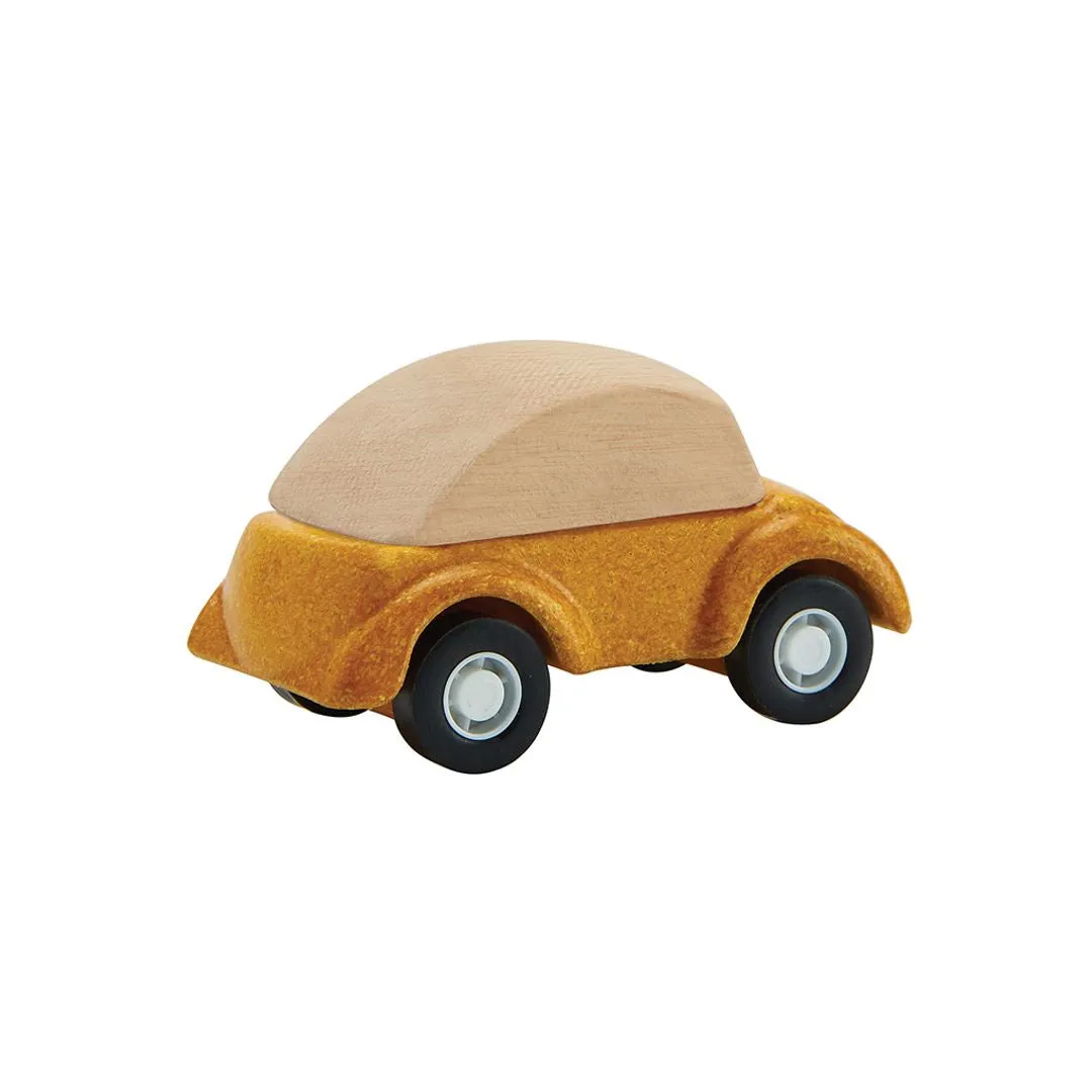 PlanToys Yellow Car petite voiture jaune bois dès 3 ans