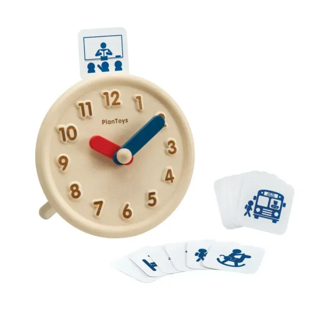 PlanToys Activity Clock horloge éducative bois 3 ans