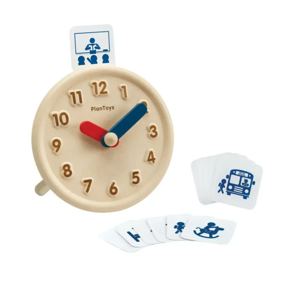PlanToys Activity Clock horloge éducative bois 3 ans