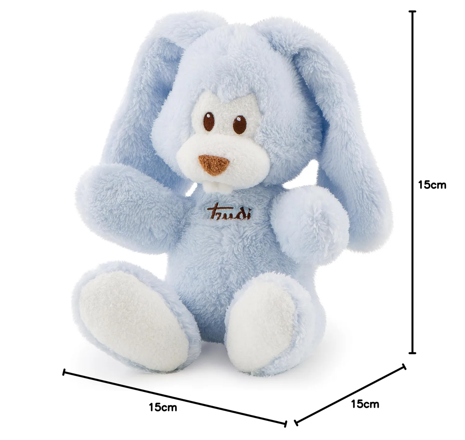 Trudi Cremino 18131 doudou lapin bleu turquoise carillon 26 cm
