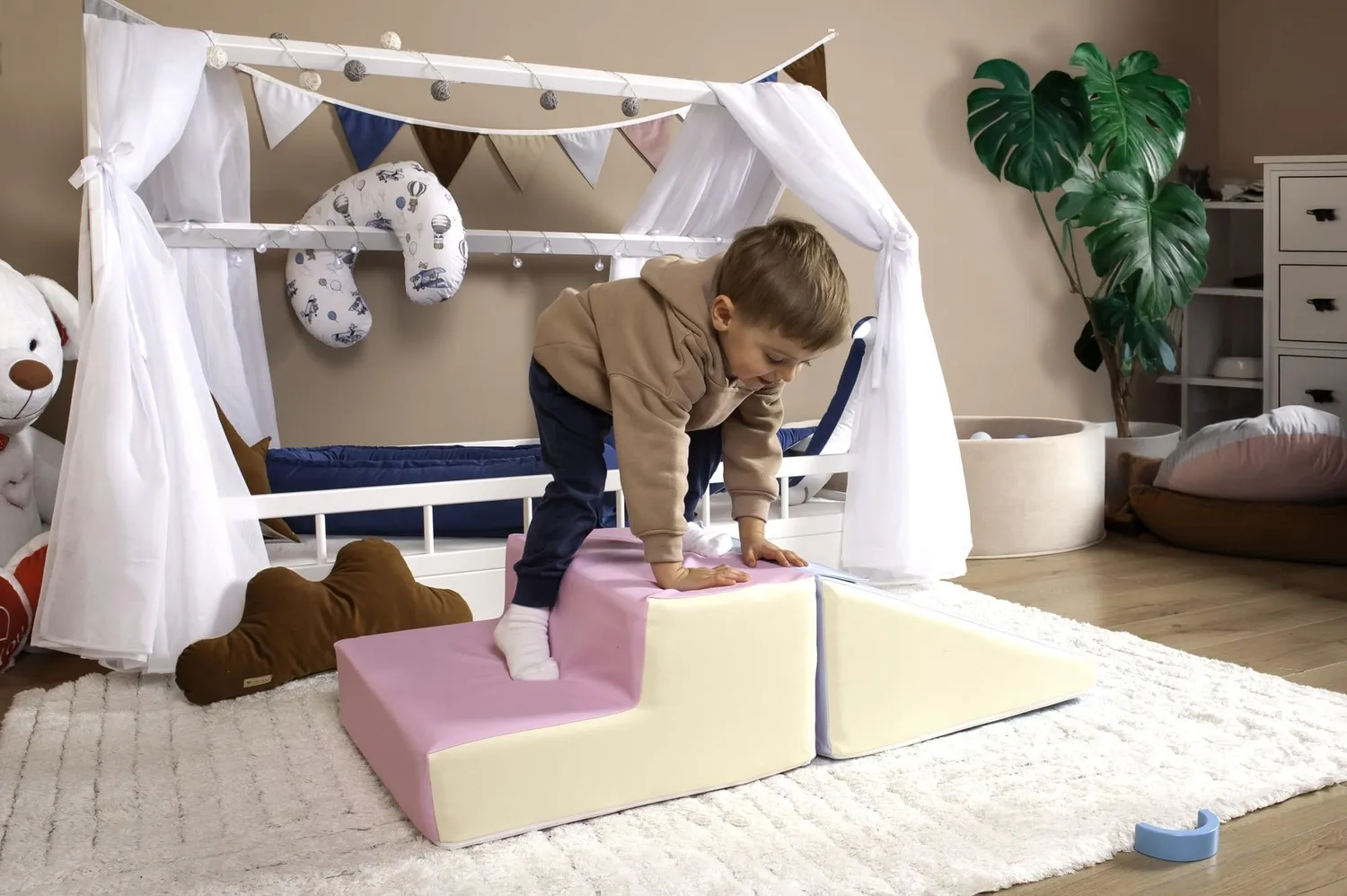Velinda blocs mousse soft play blanc gris lot de 2 motricité