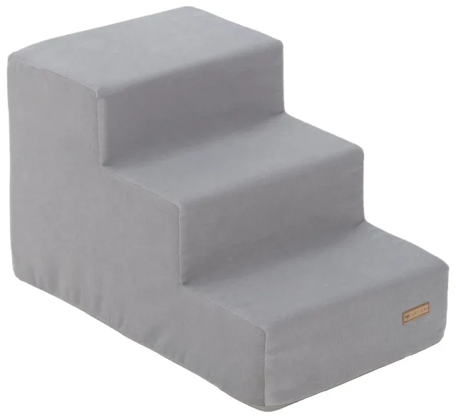 Velinda Escalier Chien Chat 3 Marches Mousse Gris
