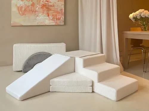 Velinda Set de 4 Blocs Mousse Boucle Crème Assise Jeu