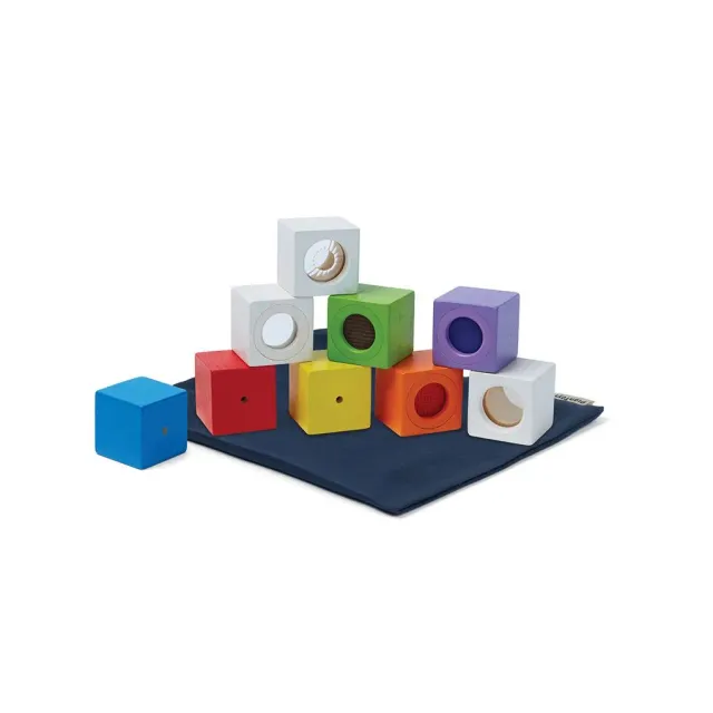 PlanToys Activity Blocks cubes sensoriels bois 12 mois