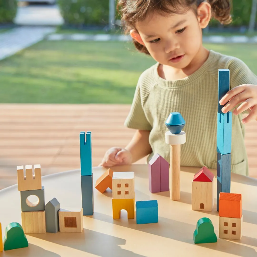 PlanToys Cityscape Blocks blocs ville bois 18 mois