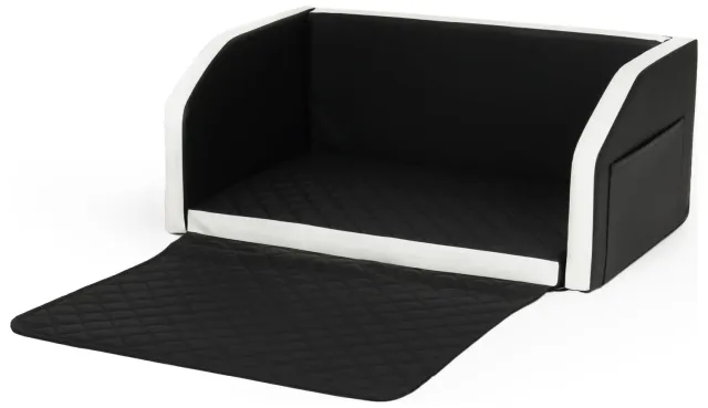 Velinda lit coffre voiture chien noir-blanc 90x55 cm