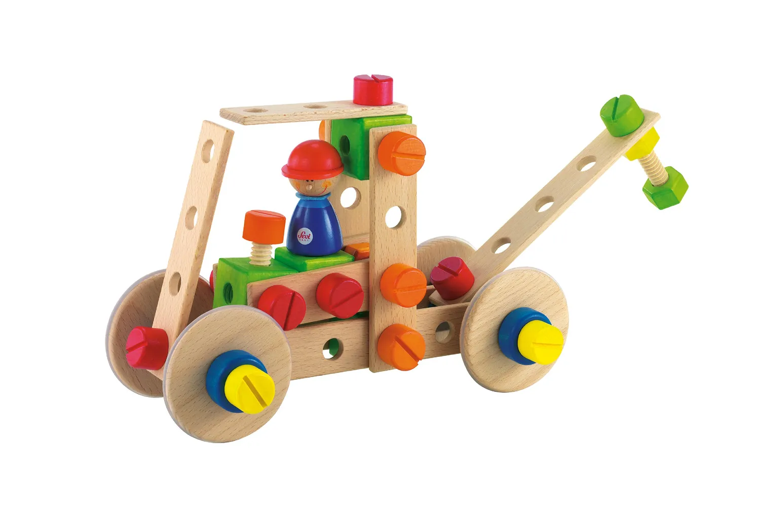 Trudi Sevi 82409 kit camion pompiers bois 53 pièces