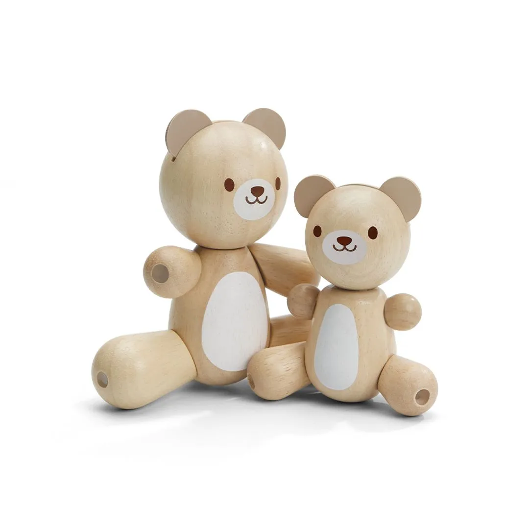 PlanToys Bear & Little Bear figurines ours bois dès 12 mois