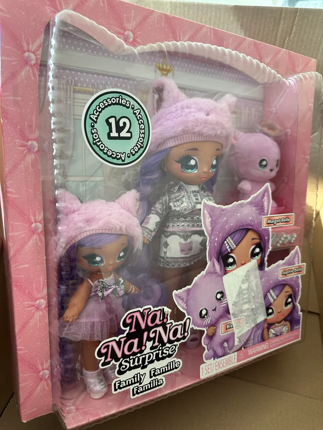 Na Na Na Surprise Family Lavender Kitty poupées 3 pièces chat