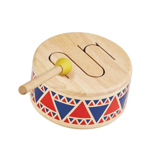 PlanToys Solid Drum tambour bois baguette 18 mois