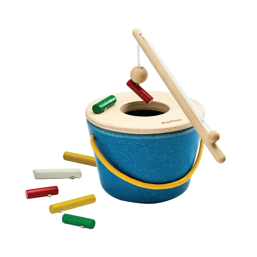 PlanToys Jeu de pêche magnétique bois 10 pièces