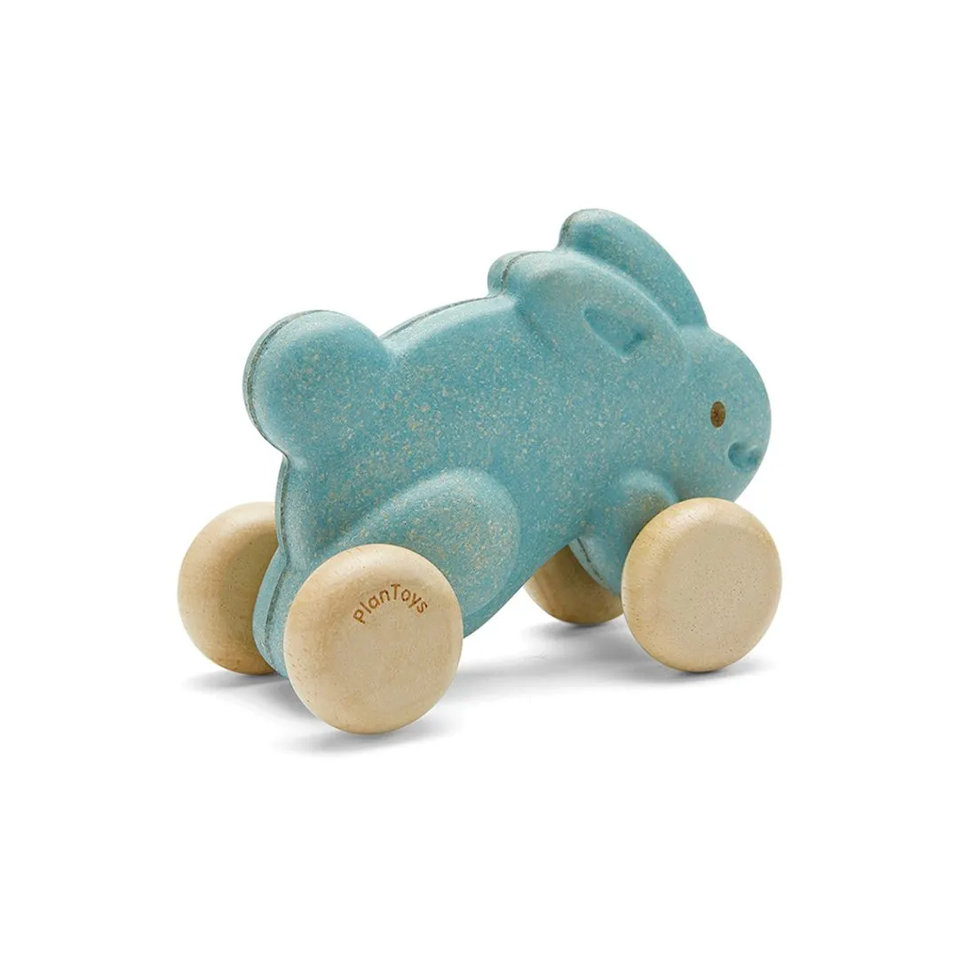 PlanToys Push Along Bunny jouet à pousser bleu