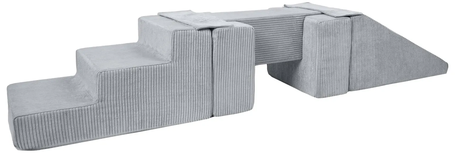 Velinda lot 5 blocs en mousse gris velours côtelé