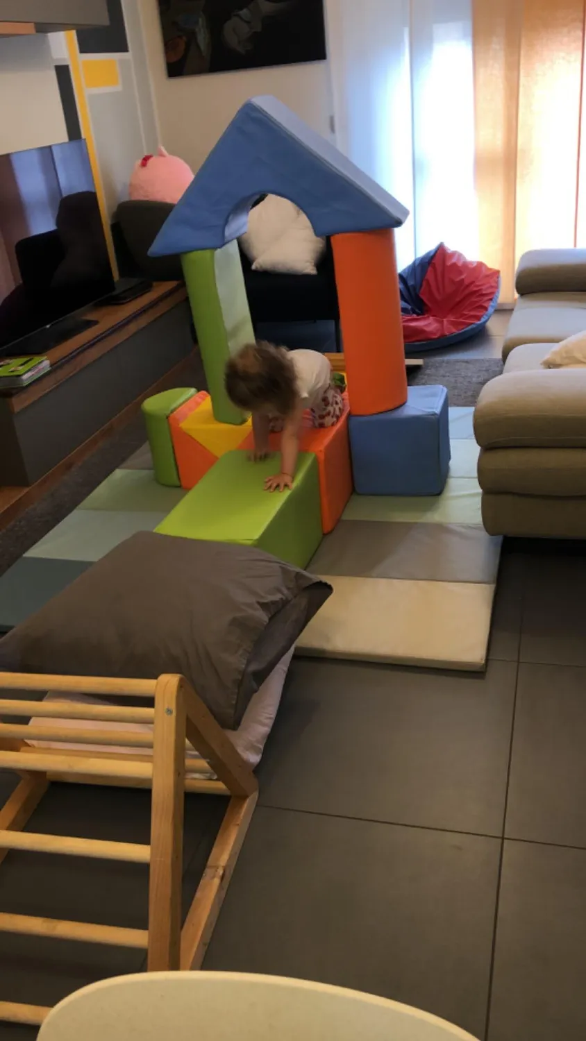 Velinda Blocs mousse 11 pièces pastel rose bleu jaune motricité