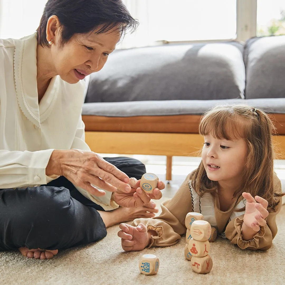 PlanToys Storytelling Dice dés histoire bois