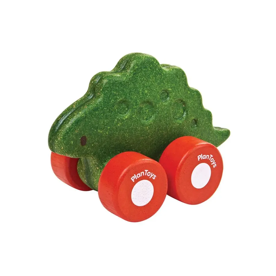 PlanToys Dino Car Stego voiture à pousser bois dès 12 mois