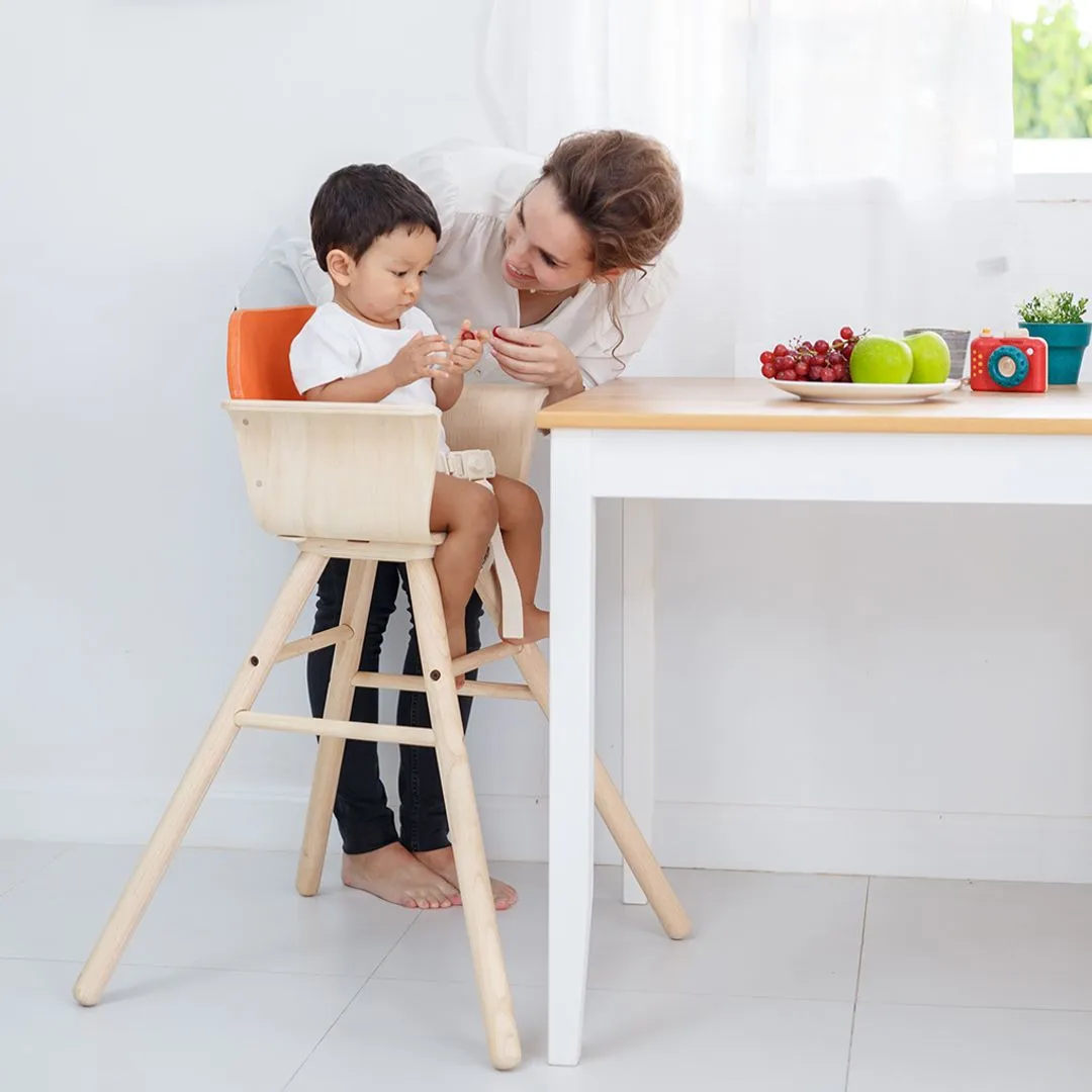 PlanToys Chaise haute orange bébé 6 mois-3 ans