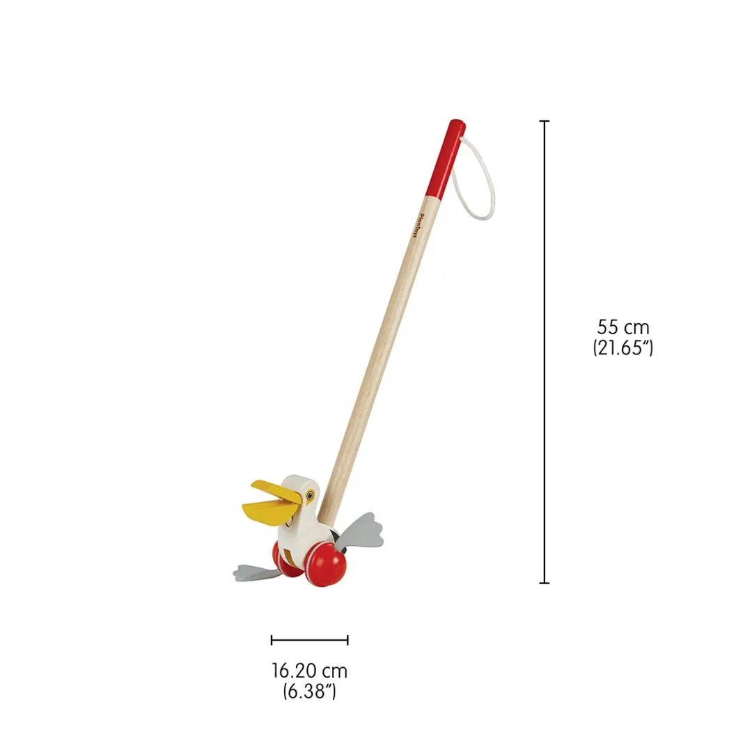 PlanToys Push-Along Pelican jouet à pousser dès 12 mois