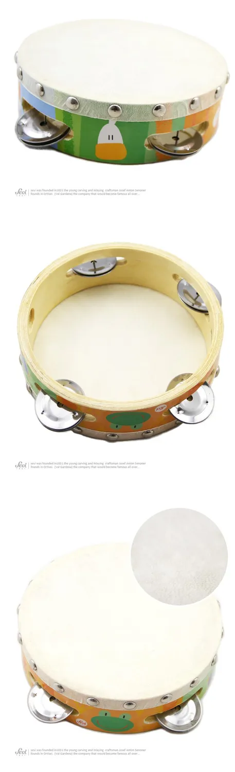 Sevi tambourin en bois enfant 18 cm