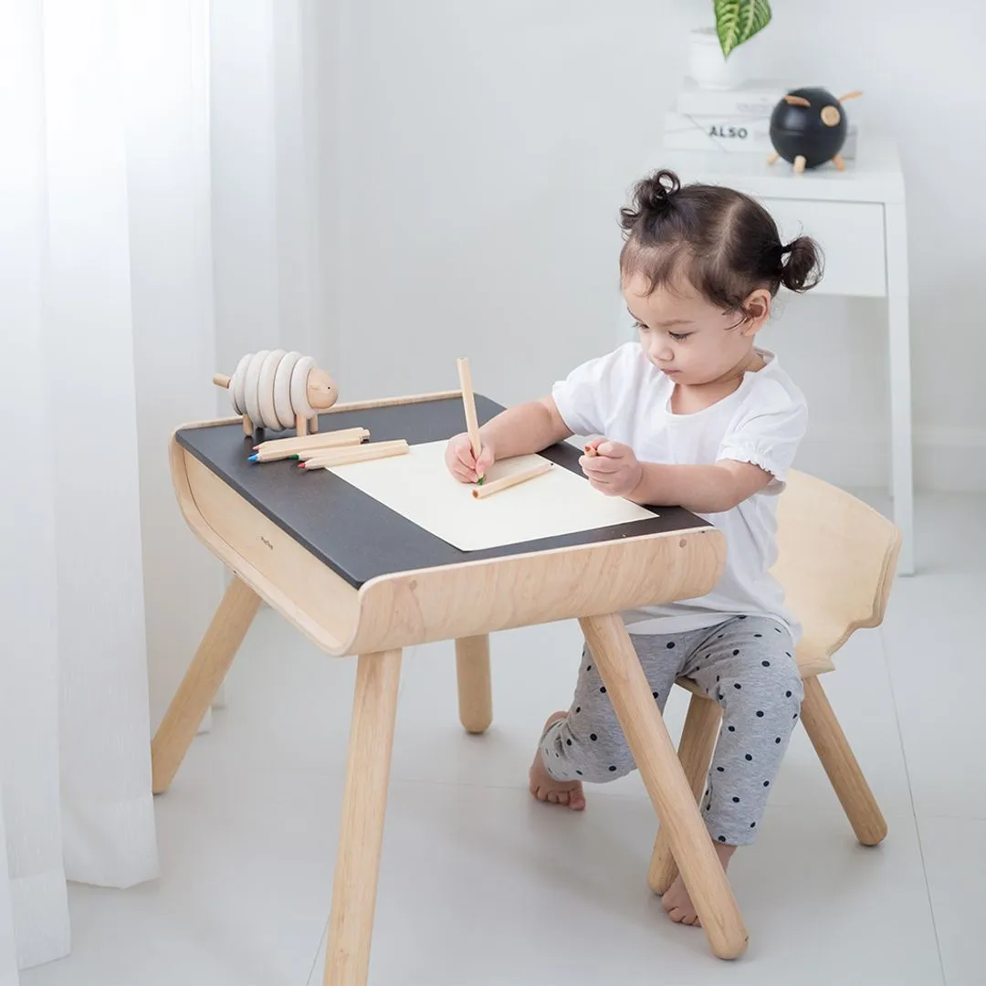 PlanToys Table Chair table chaise enfant noir ardoise